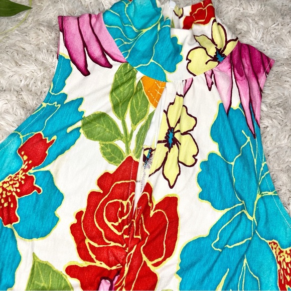 Cache Bodycon Ruched Floral Dress with Keyhole Size Medium - Picture 5 of 10